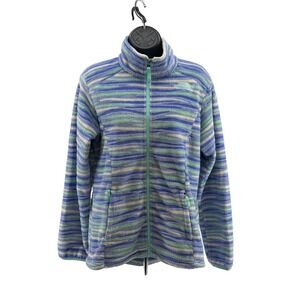 The North Face Fleece Girls Jacket XL Blue Purple Green Osito Full Zip Striped